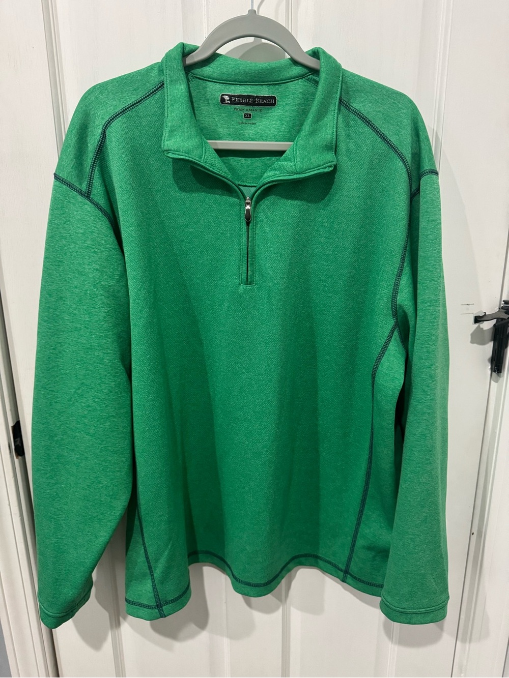 Pebble Beach Men's Green Half-Zip Sweater